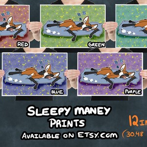 Sleepy Maney Leggy Maned Wolf Poster Print