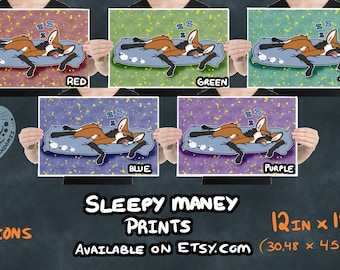 Sleepy Maney Leggy Maned Wolf Poster Print