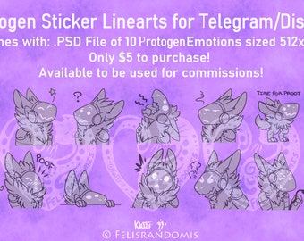 READ DISCLAIMER Character OC Digital Art Protogen Stickers Base Linearts