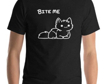 Sarcastic Bite Me funny quote cat humor Shirt