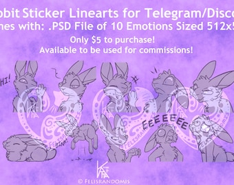 READ DISCLAIMER Character OC Digital Art Rabbit Bunny Stickers Base