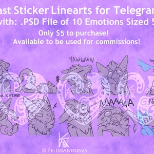 LESEN SIE HAFTUNGSAUSSCHLUSS Character OC Digital Art Wickerbeast Sticker Set 2 Base Linearts