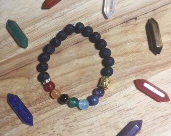 Tibetan Buddha Chakras bracelet - Natural stones