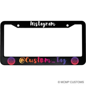 Custom Instagram Name Aluminum Car License Plate Frame Holder