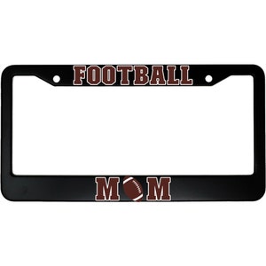 Football Mom License Plate Frame - Proud Aluminum Car Accessory for Sports Moms