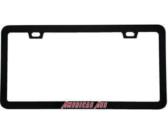 America's Ass Funny Captain America Aluminum Car License Plate Frame