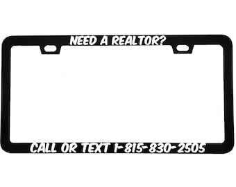 Need A Realtor Aluminum Car License Plate Frame For Real Estate Business Ad