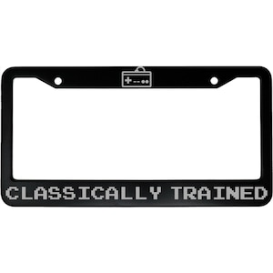 Classically Trained NES License Plate Frame - Retro Gaming Aluminum Car Accessory with Controller Icon