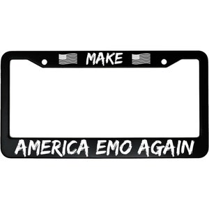 Make America Emo Again License Plate Frame - Funny Aluminum Car Accessory for Emo Music Fans