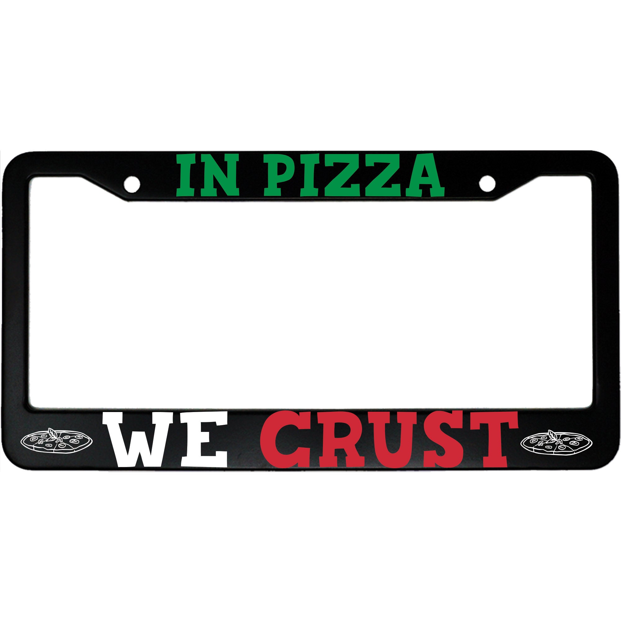 Custom Pizza Delivery Text License Plate Frame – Personalized (Car Plate Frames 1736)
