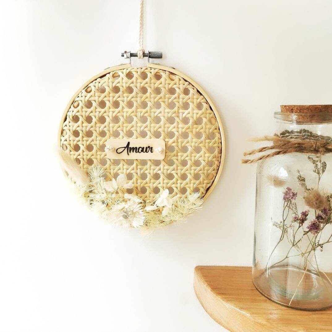 Tambour en Canage Fleuri