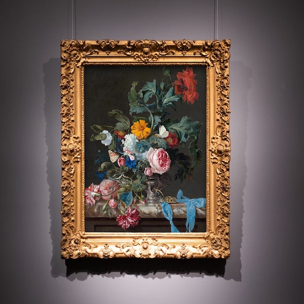 Vintage Oil Painting | Vase of Flowers | Botanical Art Print | Vintage Prints | Fine art Print | Antique Oil Painting | A1 A2 A3 A4