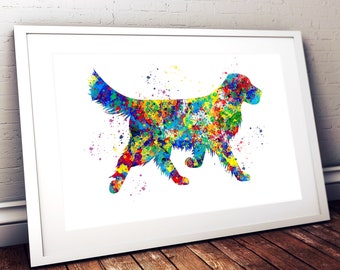 Golden Retriever Print, Dog Art Print, Watercolor Poster, Pet Gift, Gift for Friend, Dog Wall Art, Doglover Gift