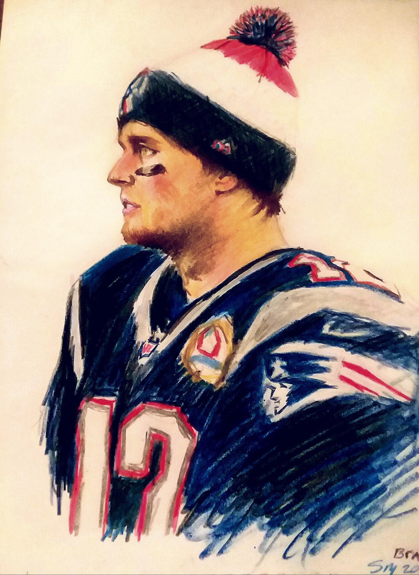Tom Brady Drawing in Polycolor Pencil Etsy Ireland