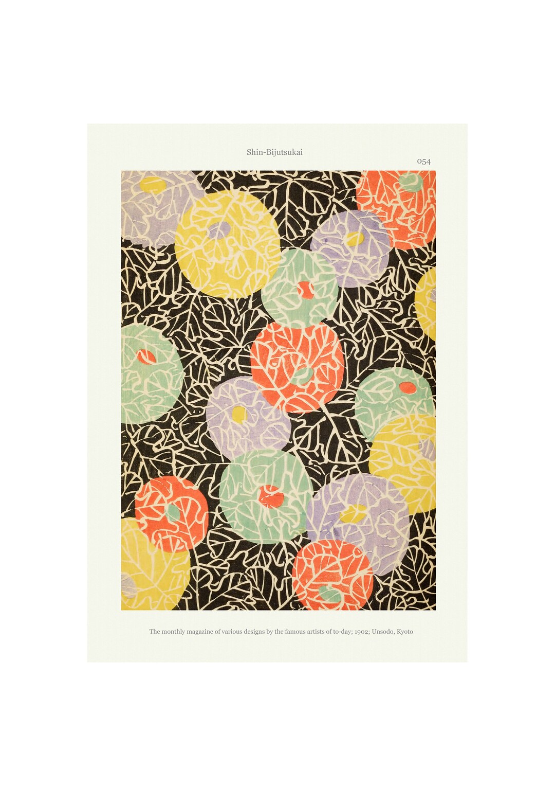 Vintage Japanese 1902 Pattern Art Print Shin-bijutsukai | Giclee Poster ...