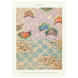 Vintage Japanese Pattern Wall Art Poster Print, Asian Wall Art 1902 Shin-Bijutsukai