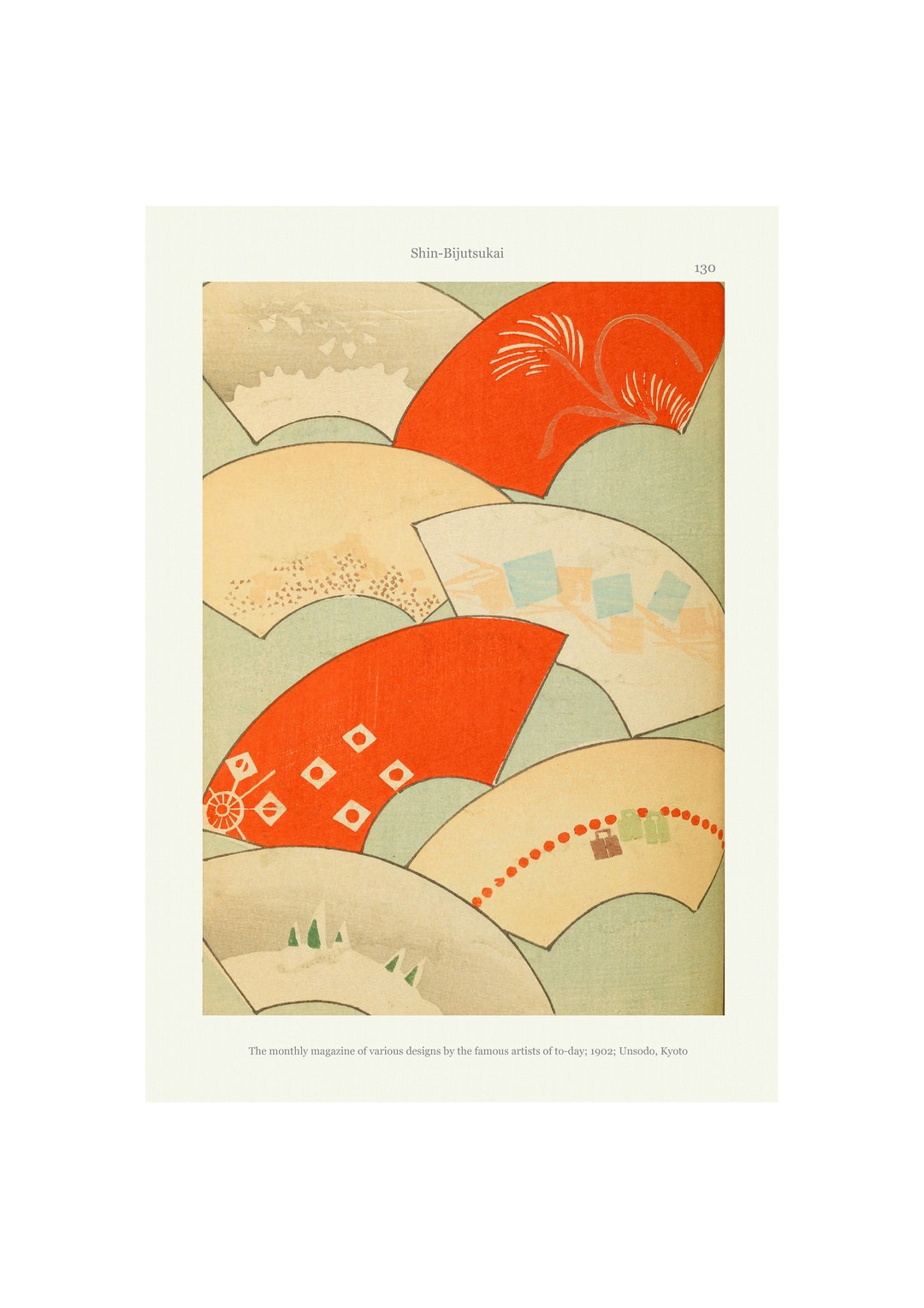Vintage Japanese Wall Art Poster Print, Shin-bijutsukai, Traditional ...