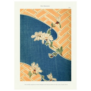 Vintage Japanese Pattern Poster Print Asian Wall Art Decor 1902 Shin-Bijutsukai, Giclee River Zen Poster, A3/A4