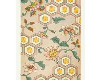 Vintage Japanese Flower Print: Shin-Bijutsukai Giclee Poster
