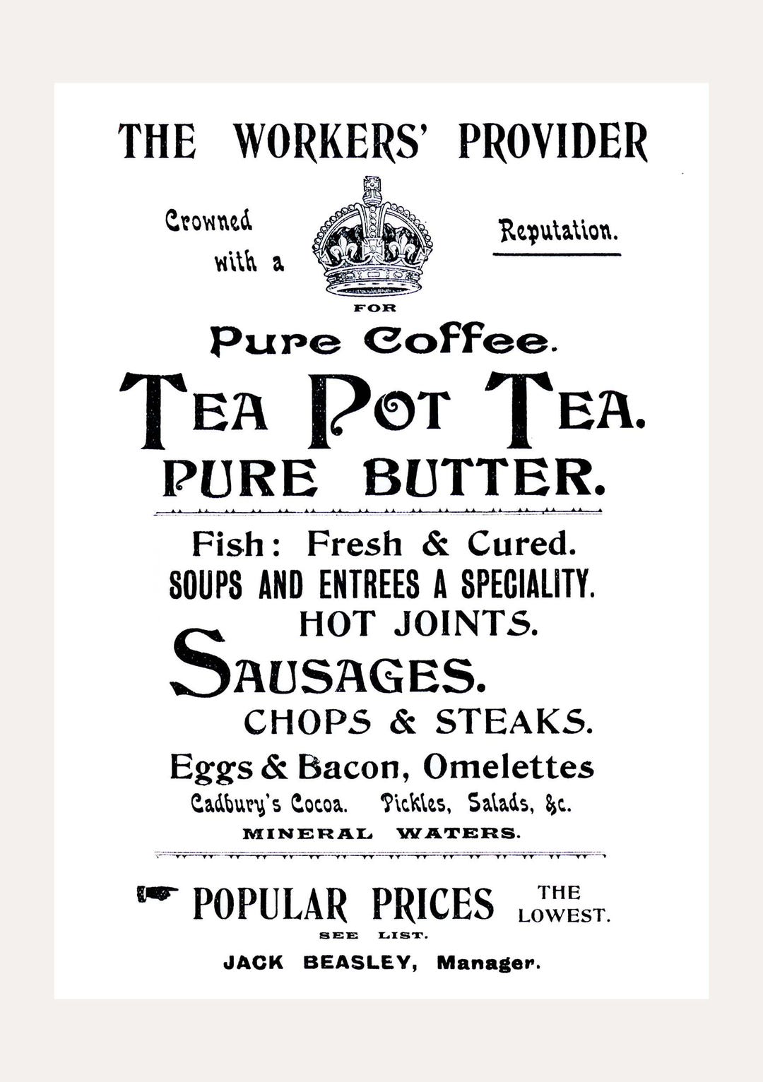 Vintage British Cafe Menu Poster: Retro Kitchen Wall Art - Etsy