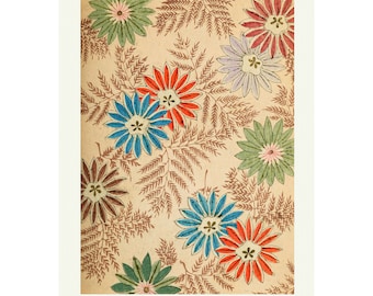 Vintage Japanese Floral Art Print: Shin-Bijutsukai Pattern Poster