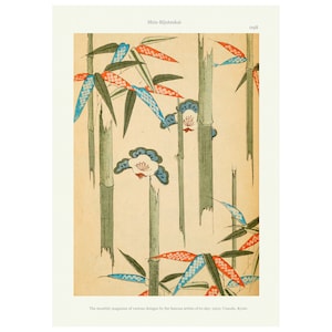 Vintage Japanse Wall Art Lithografie Print Botanische Kunst 1902 Shin-Bijutsukai Japan Bamboo Zen Poster Print A3/A4