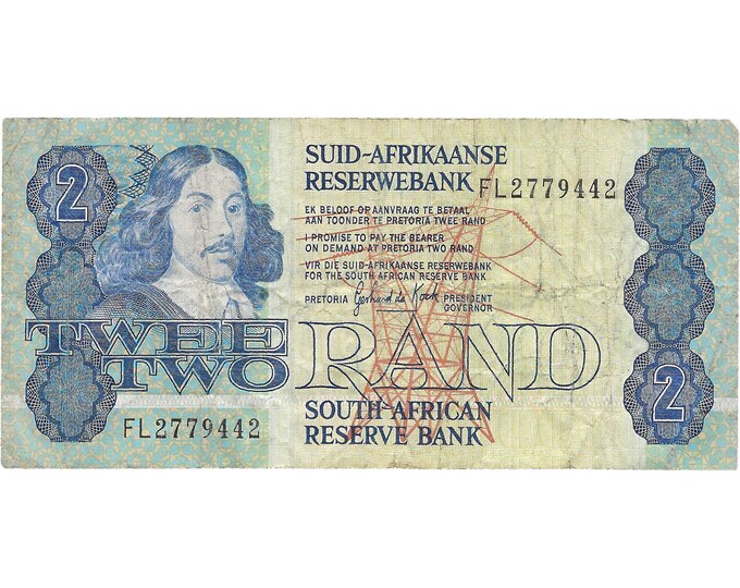 R2 Note 1978 2 Rand South Africa Banknote Portrait of Van Riebeeck - Etsy