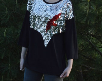 Sequin Phoenix 3/4 Sleeve Shirt, Vintage 1990s