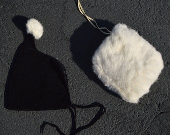 Sweet Children's Winter Fur Muff and Hat Set, 1950s Vintage