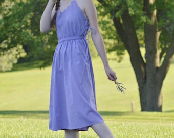 Boho Lavendar Wrap-Around Dress, Vintage anni '70, Marca: Adini, Taglia Grande