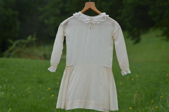 Child's Cream Dress with Lace Accent, Vintage 194… - image 3