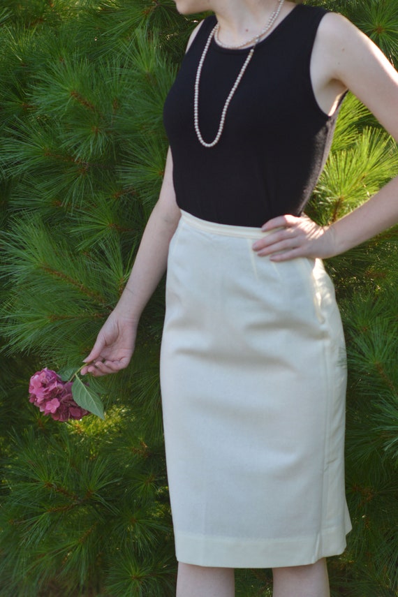 Cream A-Line Skirt, Vintage 1960s, Jantzen - image 2