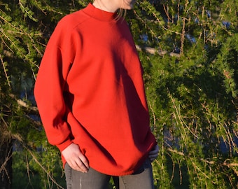Red Sweatshirt, Vintage 1980s, Large, Brand: Inertia