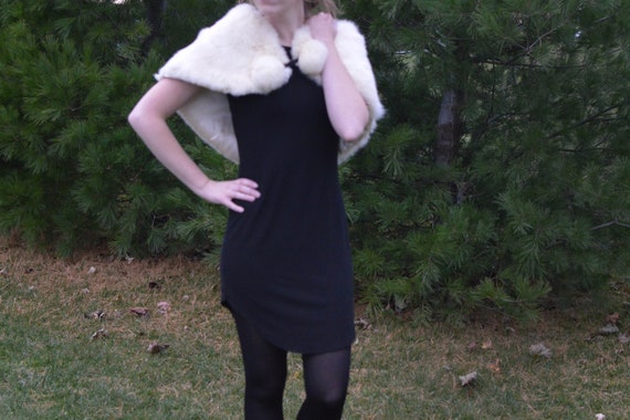 Cream Fur Capelet, Vintage