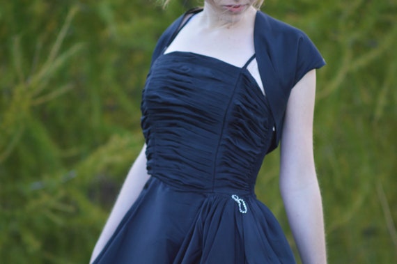Lovely Emma Domb Black, Full-Length Formal Dress, Vintage 1940s/1950s