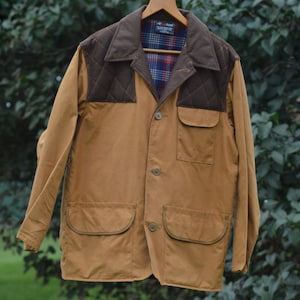 Robuste Braune Canvas Jacke, Vintage 1980er Jahre, Marke: Roter Kopf, Größe Medium