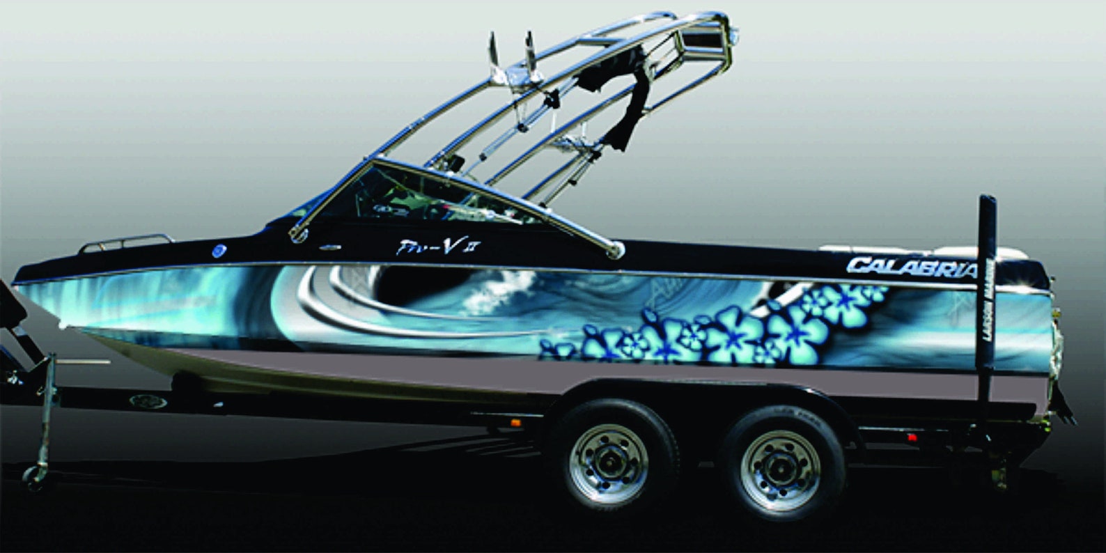 Hawaiian Hibiscus Vinyl Vehicle WAVE Wrap Auto Boat Car Graphics Decals