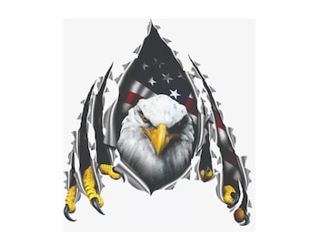 Screaming American Flag Eagle Vinyl Vehicle Wrap Boat Car Truck Graphics Decals Stickers 14&quot;