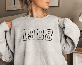 1988 Crewneck Sweatshirt, 38th Birthday Gift, Born in 1988 Custom Birth Year Sweater