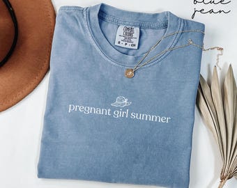Comfort Colors® Pregnant Girl Summer Shirt, Beach Pregnancy Announcement Shirt, Baby Shower Gift, Expecting Mom Gift, Funny Maternity Tee