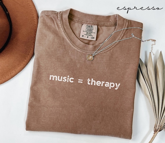 Retro Music Shirt, music therapy Comfort Colors® Shirt, music lover gift, music teacher gift, music therapist gift, i love music tshirt