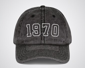 Retro 1970 Birth Year Embroidered Cap, Custom 56th Birthday Gift, Born in 1970, Birthday Party Retro Cap