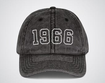 Retro 1966 Birth Year Embroidered Cap, Custom 60th Birthday Gift, Born in 1966, Birthday Party Retro Cap