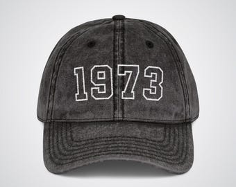 Retro 1973 Birth Year Embroidered Cap, Custom 53rd Birthday Gift, Born in 1973, Birthday Party Retro Cap
