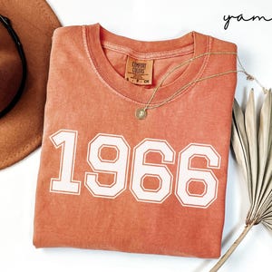 Custom 1966 Birth Year Birthday Tshirt, 59th Birthday Gift, Comfort Colors Shirt, Retro Birthday Shirt, Personalized Birthday Year Gift