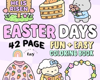 Påskdagar: 42-sidig påskmålarbok med upplyftande söta vårmönster