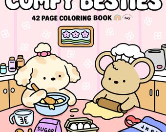 Sköna Bästisar: 42-sidig målarbok med mysiga vänner med bedårande djurfigurer