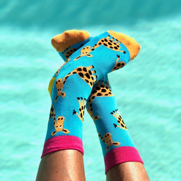 CHAUSSETTES colorées premium GIRAFE pour hommes et femmes, chaussettes Happy Socks ANIMAL livraison gratuite dans le monde entier