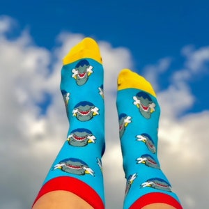 Premium Maritime SHARK Socks For Men And Women, Unique COLORFUL Crew Length Fish SOCKS Free Shipping Worldwide