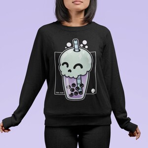 Kawaii Krypt - Skull Boba Bubble Tea - Pastel Goth Creepy Cute Gift - (Unisex Shirt + Multiple Apparel Types)